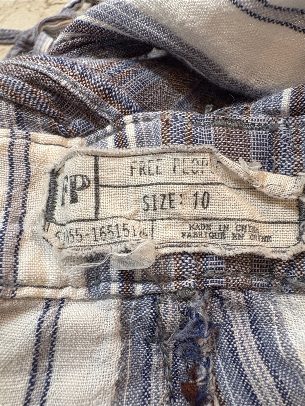 Free People Blue and White Striped Linen Romper - Picture 10 of 10